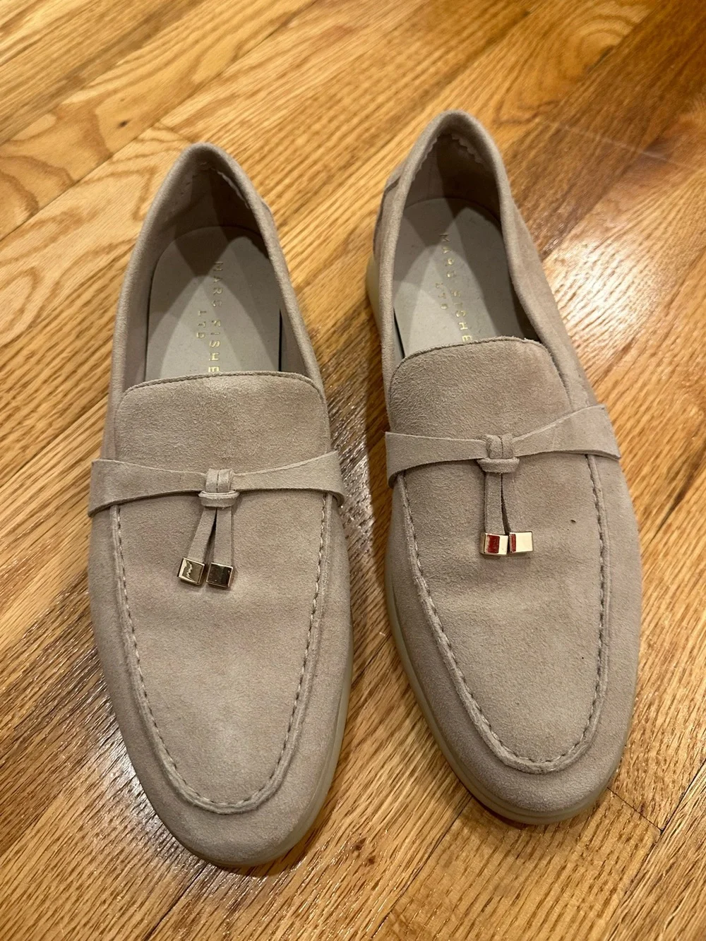 Marc fisher Suede Tassel Loafers in Light Taupe - Slip-On Dress Loafers